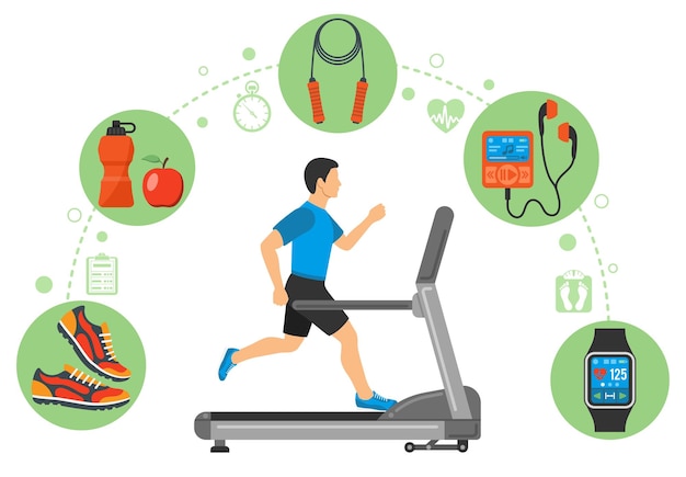 Runner on Treadmill Concept