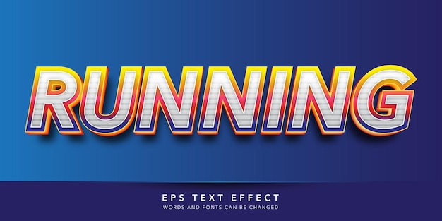 running 3d editable text effect