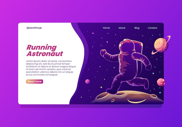 Running Astronaut Landing Page