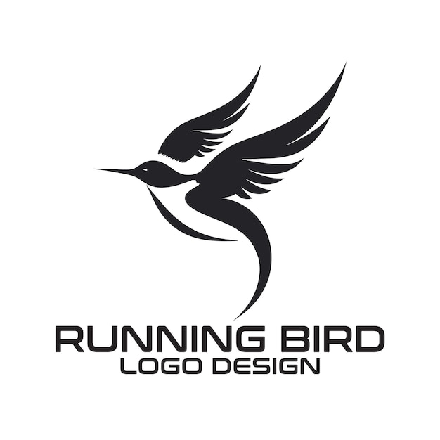 Running Bird vector logo design