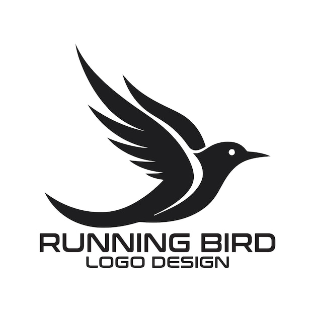 Running Bird vector logo design