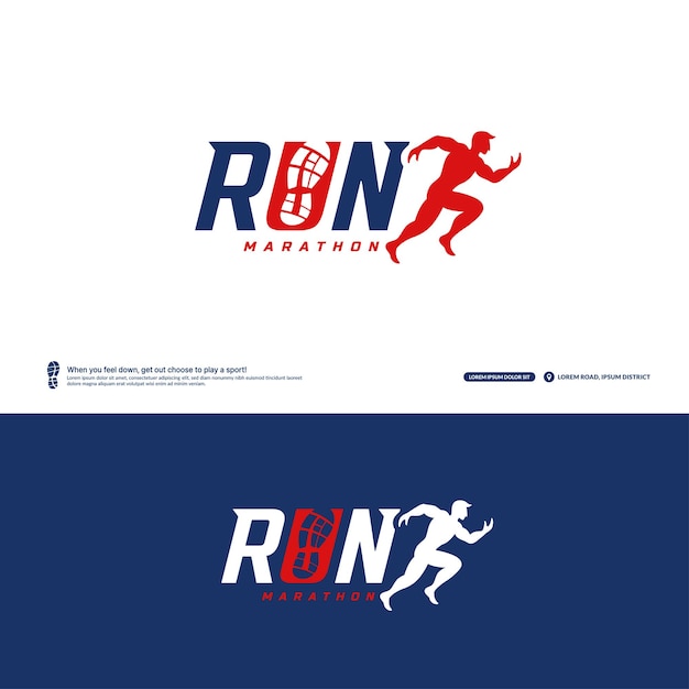 Running club logo, Marathon tournament, Sport team identity, Fitness athlete training for life