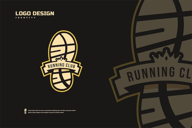 Running club logo template. Marathon tournament emblems design Sport team identity