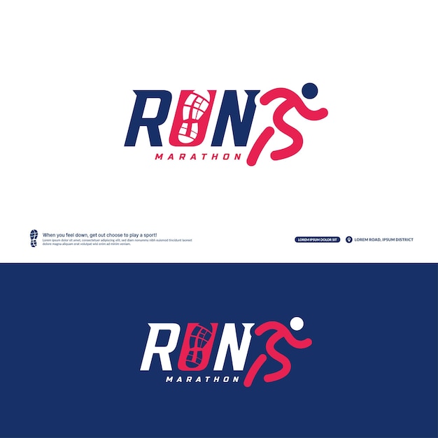 Running club logo template Marathon tournament logotype Sport team identity