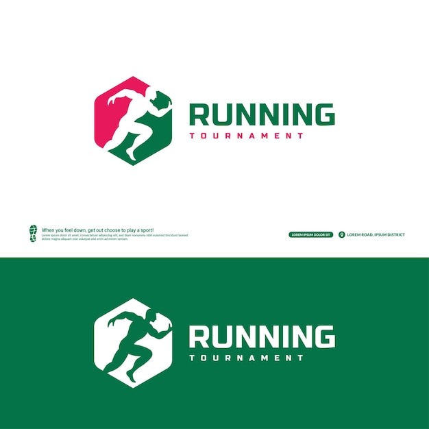 Running club logo template. Marathon tournament logptype Sport team identity