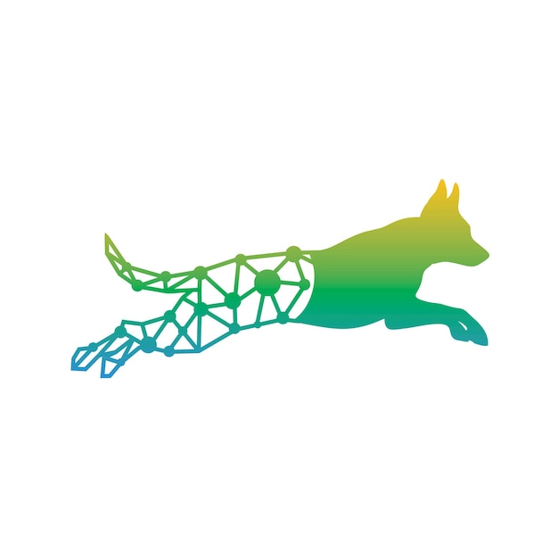 Running dog tech logo design