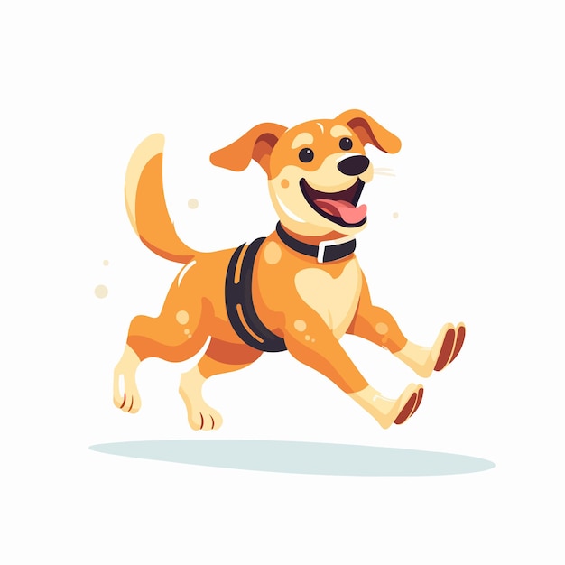 Vector running dog with prosthetic legs vector illustration