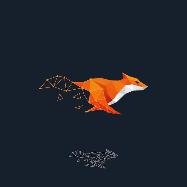 Vector running fox color design concept 