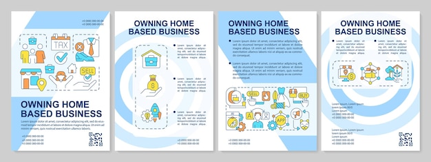 Running home based business blue brochure template