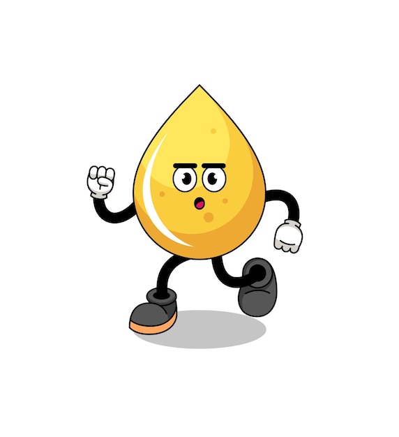 Running honey drop mascot illustration