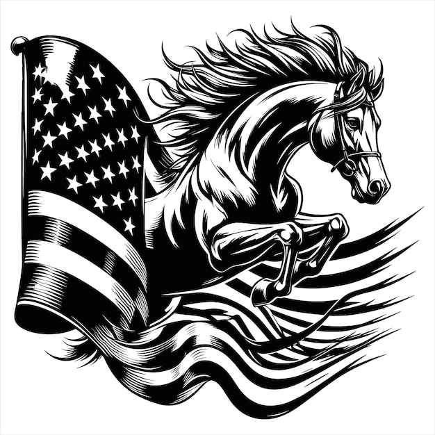 Running Horse vectorAmerican Flag Horse VectorWild Horse FileHorse Ride Vector File Horse Silhoue