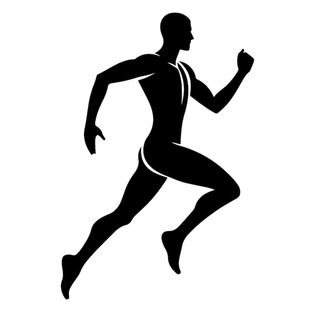 Vector running human vector silhouette