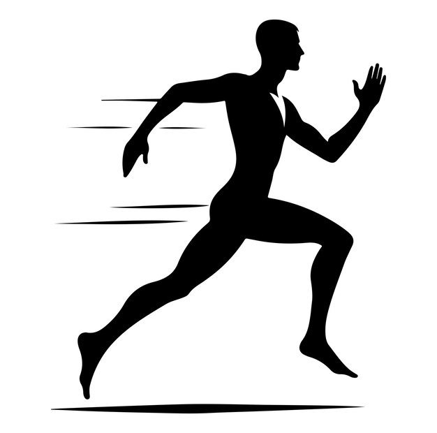 Vector running human vector silhouette