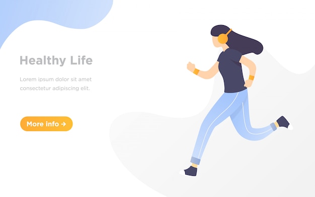 running landing page illustration