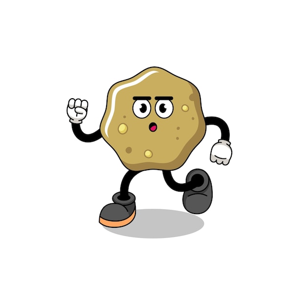 Running loose stools mascot illustration