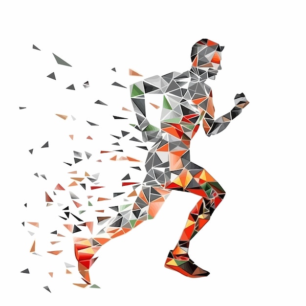 Vector running_man_from_triangles_low_poly_style_vector