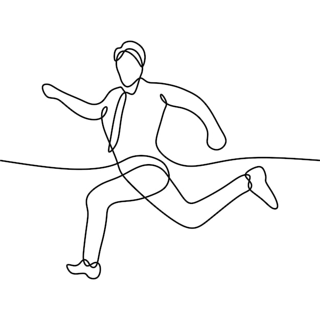 running man meme online continuous drawing single line art