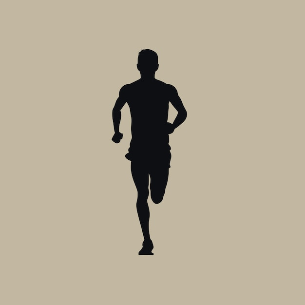 Running man silhouette vector illustration