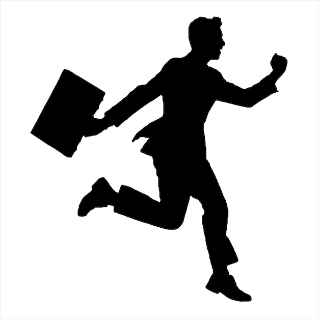 Running Man Silhouette With Briefcase