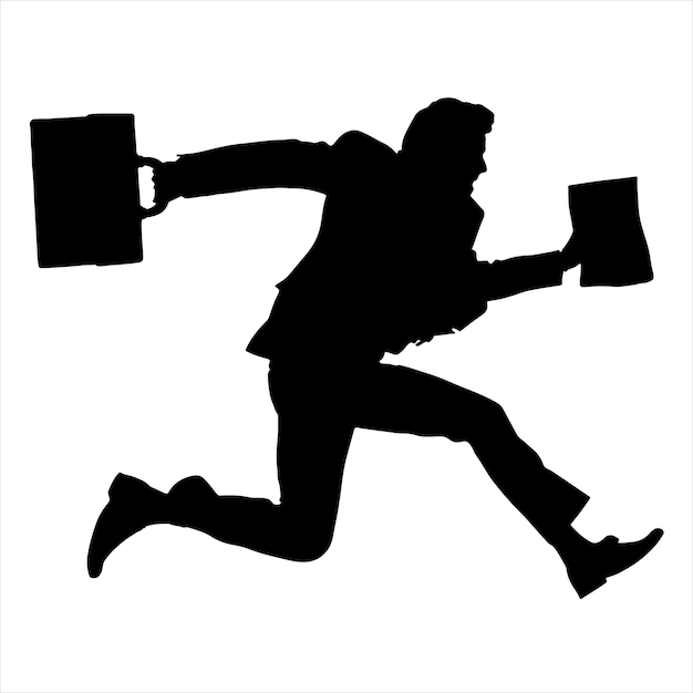 Running Man Silhouette with Office File