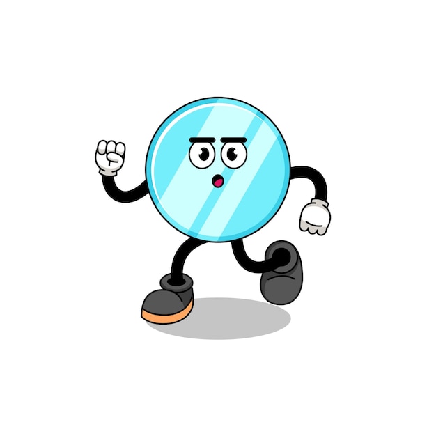 Running mirror mascot illustration