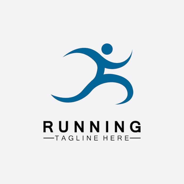 Running people logo symbol vector illustration design.Healthy running marathon athletes sprinting vector logo