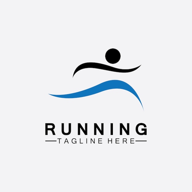 Running people logo symbol vector illustration design.Healthy running marathon athletes sprinting vector logo