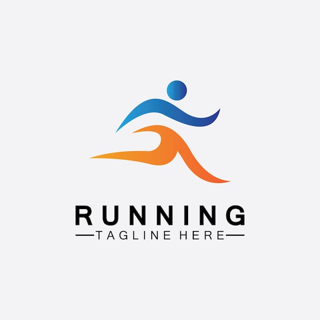 Running people logo symbol vector illustration design.Healthy running marathon athletes sprinting vector logo