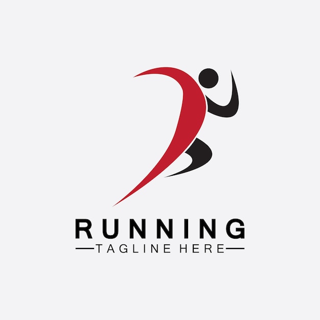 Running people logo symbol vector illustration design.Healthy running marathon athletes sprinting vector logo