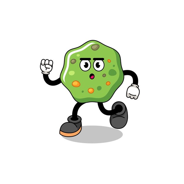 Running puke mascot illustration