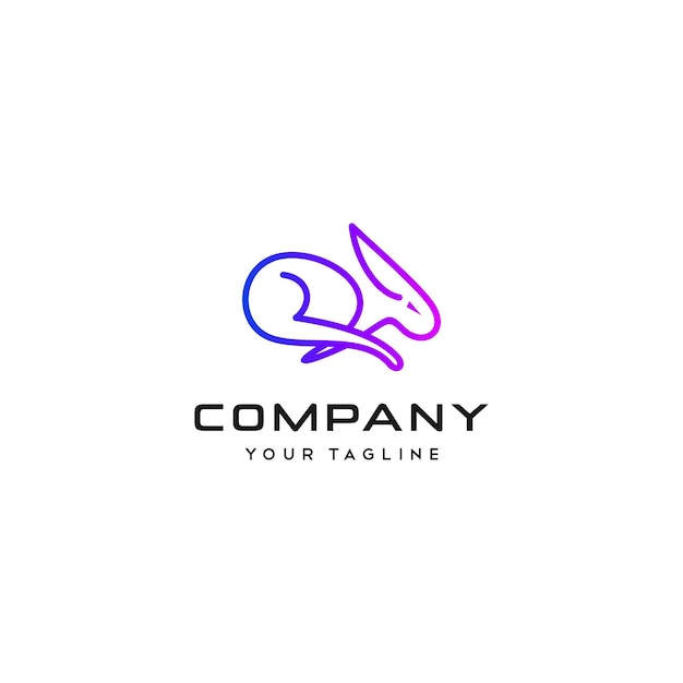 Running rabbit logo design vector