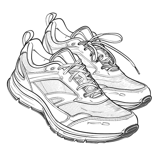 Running Shoes Coloring Pages Vector