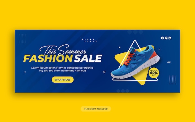 Running shoes facebook timeline cover and web template Premium Vector