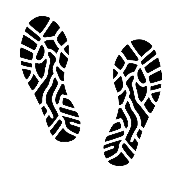 Running shoes foot print imprint Sport shoe footprint icon Vector illustration