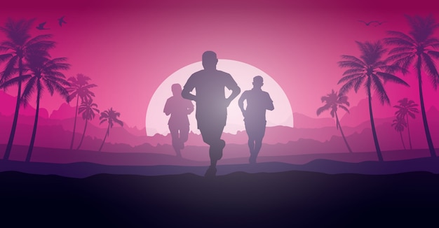 Running silhouettes illustration.