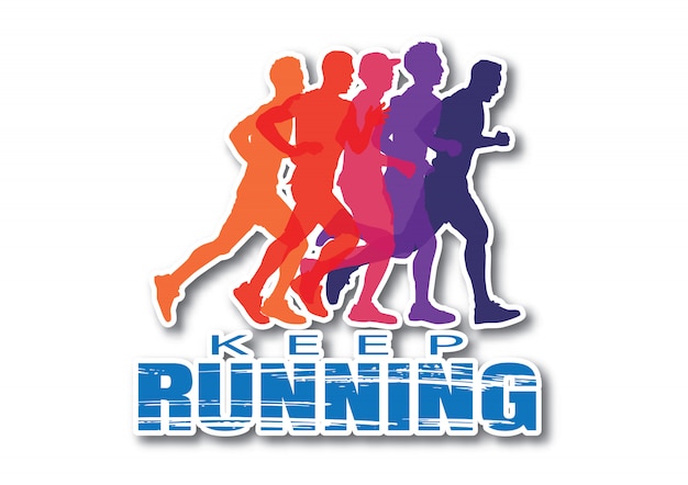 Running silhouettes Vector Illustration.