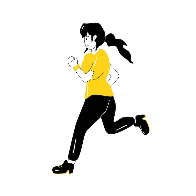 Running sports flat design style vector illustration