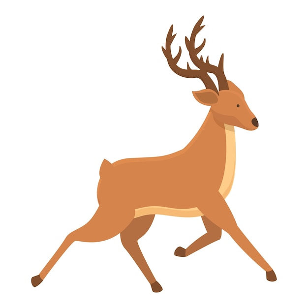 Running stag icon cartoon vector Deer animal Animal forest