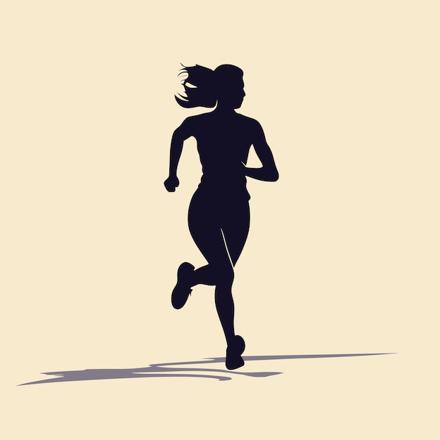 Running woman silhouette vector illustration