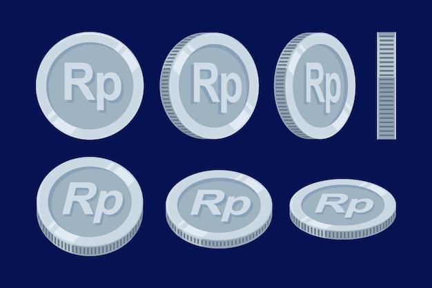 rupiah coin silver indonesia rupiah vector