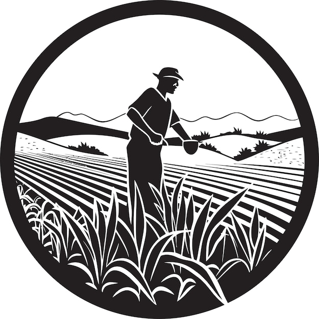 Rural Rhythms Agriculture Emblem Vector Fields of Prosperity Farming Logo Vector Art