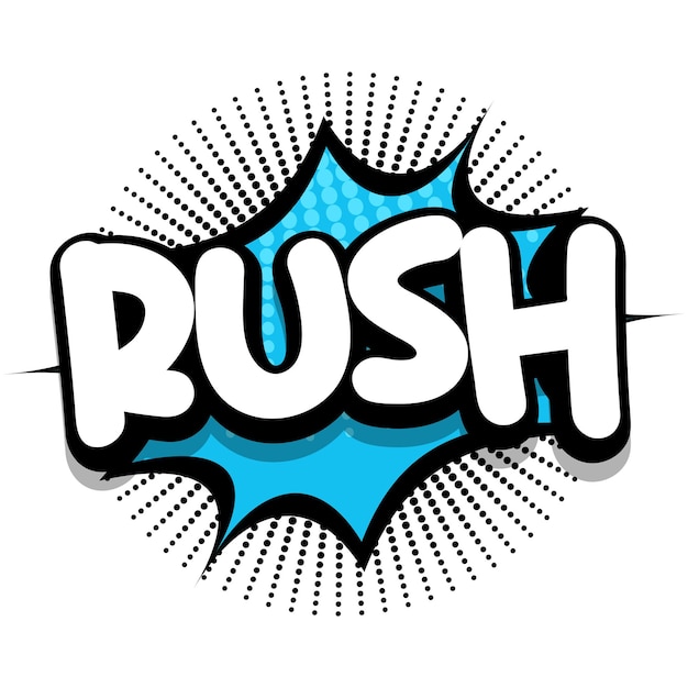 Rush Comic book explosion bubble vector illustration