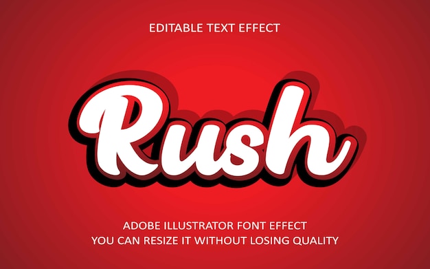 Rush editable text font Effect