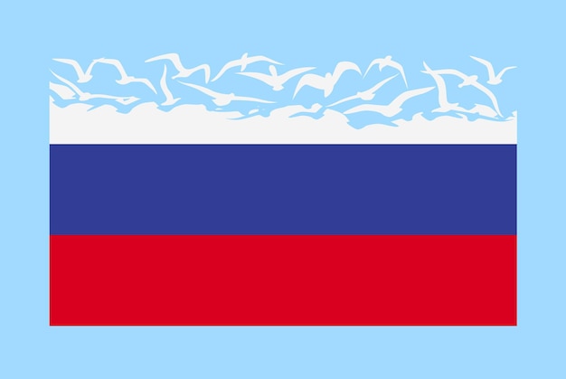 Russia flag with freedom concept Russia flag transforming into flying birds vector