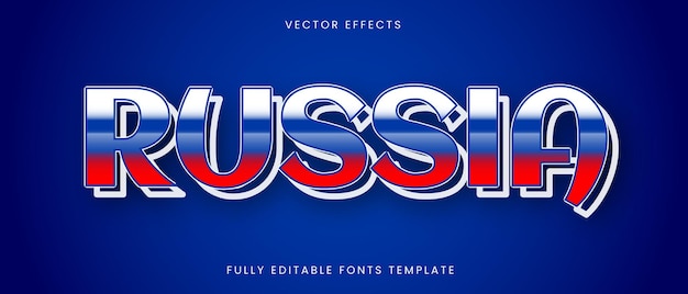 Russia patriotic editable vector text effects template