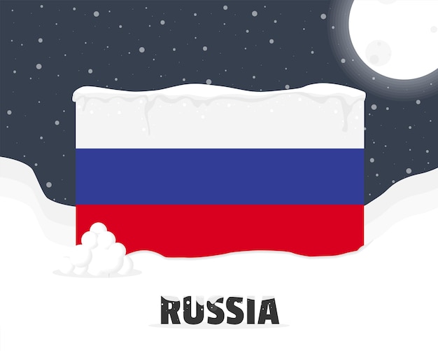 Russia snowy weather concept cold weather and snowfall weather forecast winter banner idea