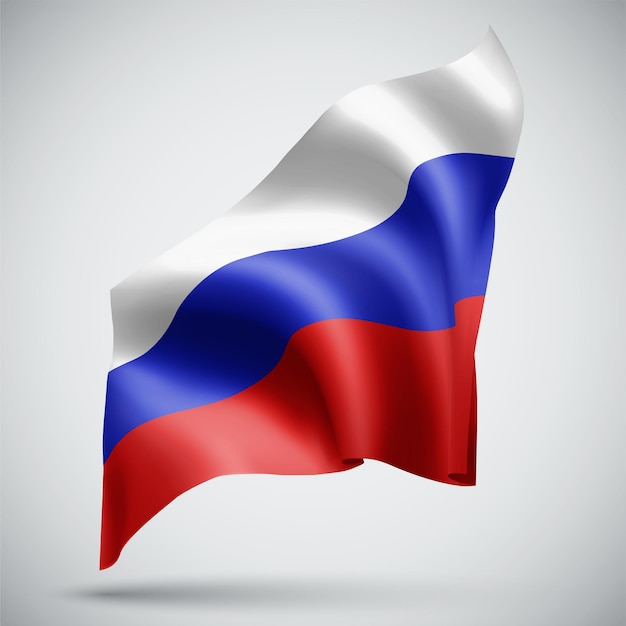 Russia, vector 3d flag isolated on white background