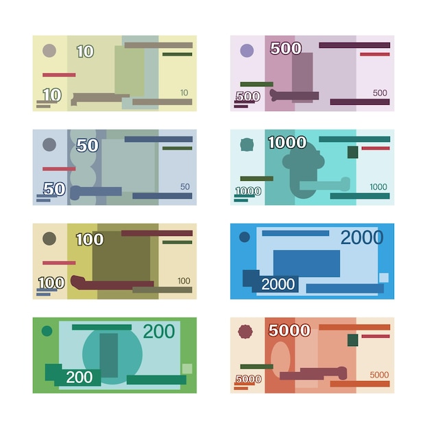 Russian money Ruble banknote Flat design vector illustration