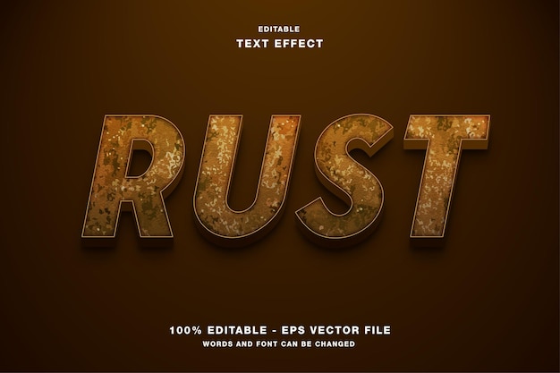 Rust 3d texture editable text effect