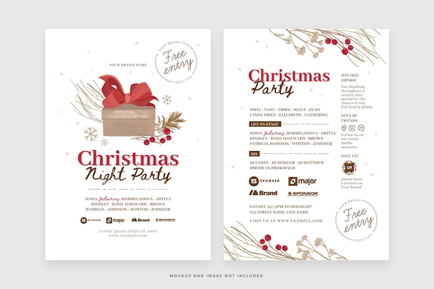 Rustic Christmas Wintertime Menu Template in Vector for Restaurant Event